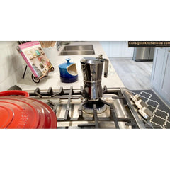 Giannina 6 Cup Made in Italy Stainless Steel Stovetop Espresso Maker New Restyled Version Model - 3006010