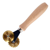 Brass Double Fluted and Smooth Pastry and Pasta Wheel