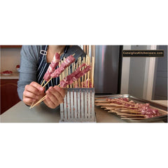 Cubo Complete Arrosticini / Speducci Maker Set with Knife & Skewers - Makes 100 Italian Arrosticini Lamb Skewers - Made in Italy