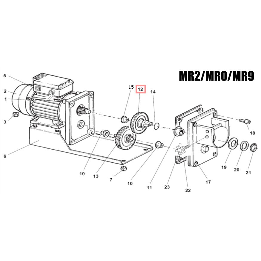 Fabio Leonardi Cast Iron Drive Gear For MR0/MR2/MR7/MR8/MR9 - 0.3HP/0.5HP/1HP