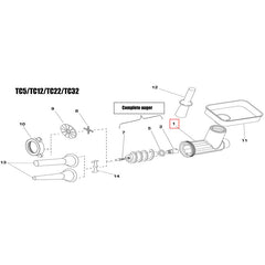 Fabio Leonardi Replacement Body/Neck for TC22 Meat Grinder Attachment