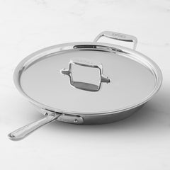 All-Clad D5 - 12.5" Mirror Finish Stainless Steel Deep Fry Pan with Lid - SD5512.55