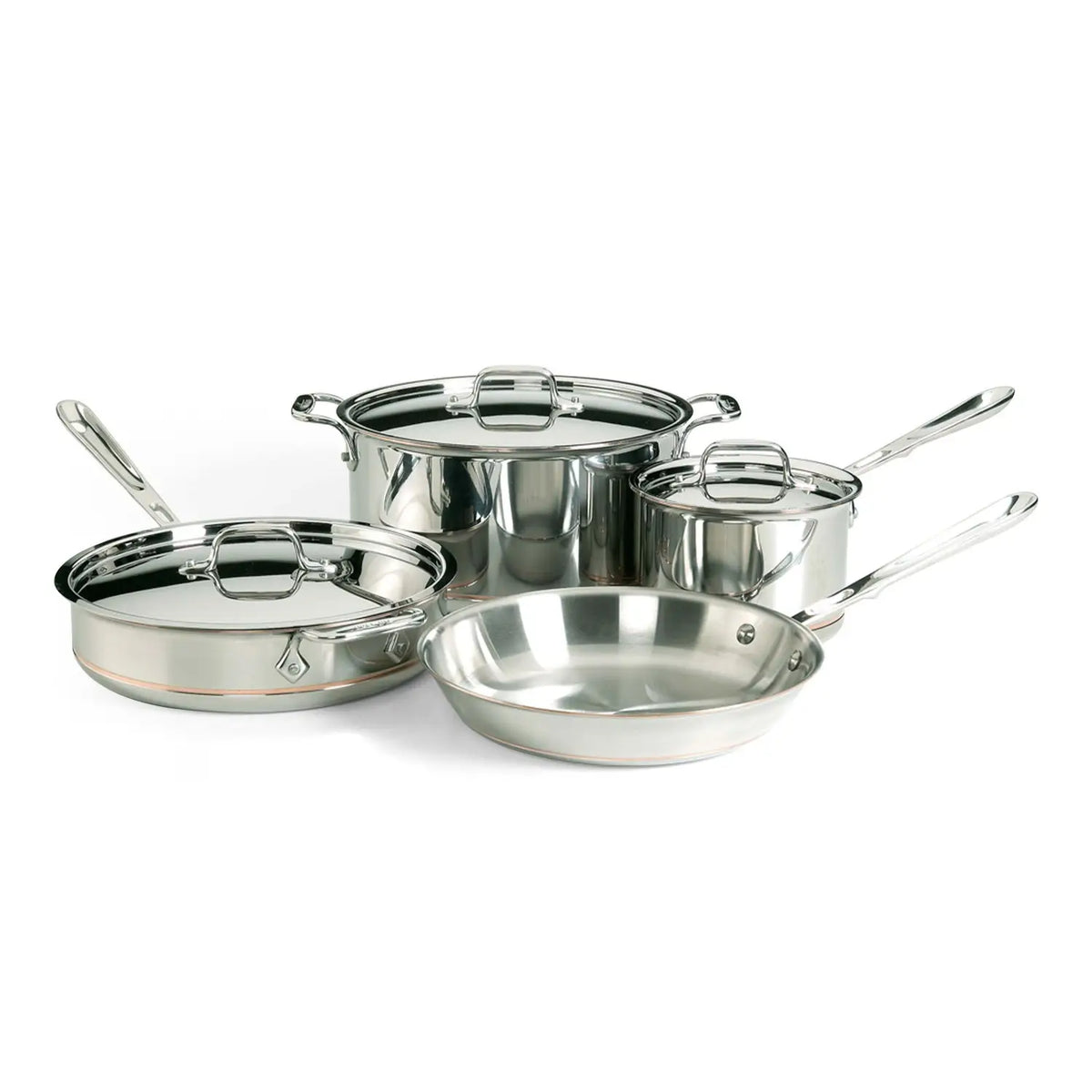 All-Clad 6000-7 Copper Core 7 Piece Stainless Steel Cookware Set