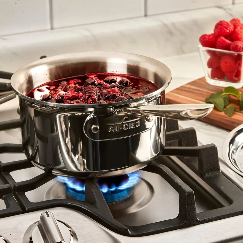 All-Clad D5 - 1.5 qt. Mirror Finish Stainless Steel Covered Saucepan
