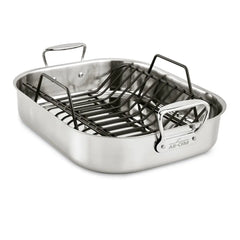 All Clad Large Stainless Steel Roaster with Rack 13" x 16" - E752C264