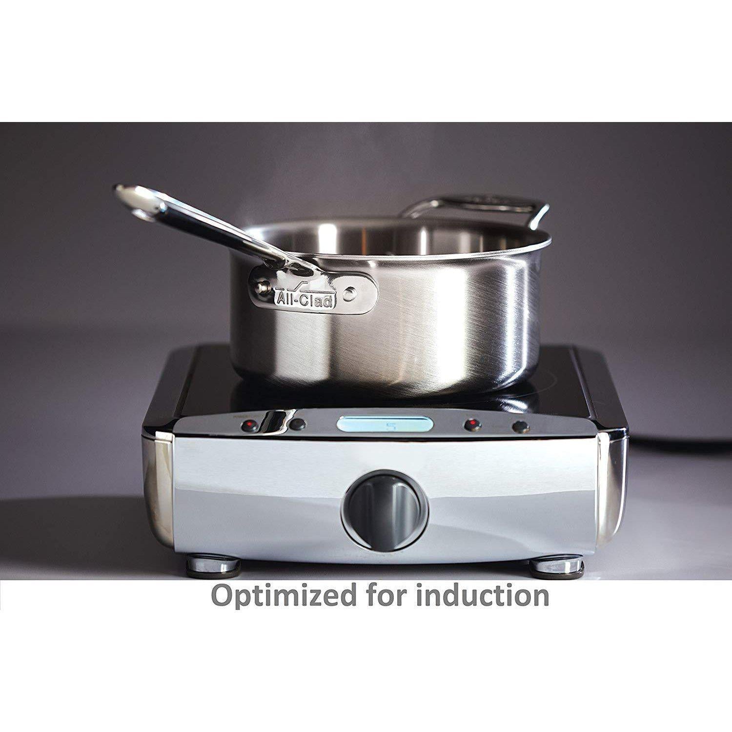 All-Clad D5 - 4 qt. Stainless Steel Brushed Covered Saucepan BD55204