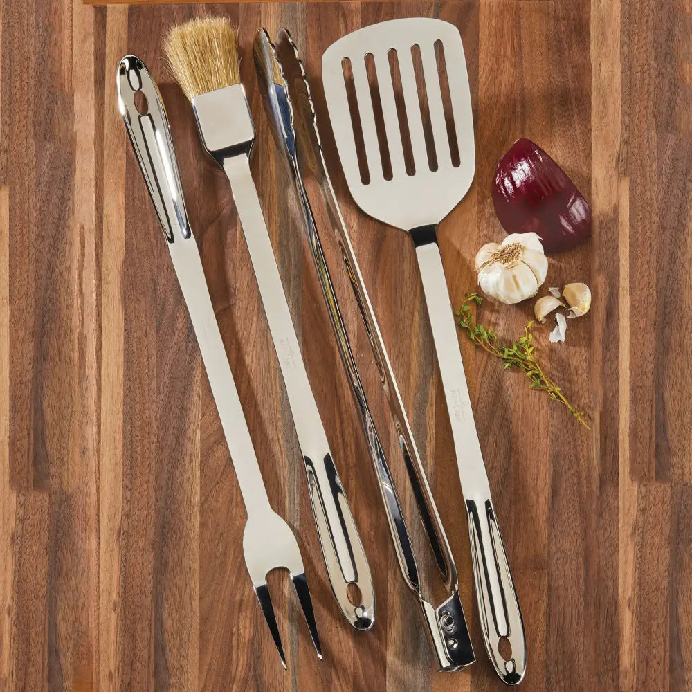 All Clad Stainless Steel 4 piece BBQ Tool Set with box T147