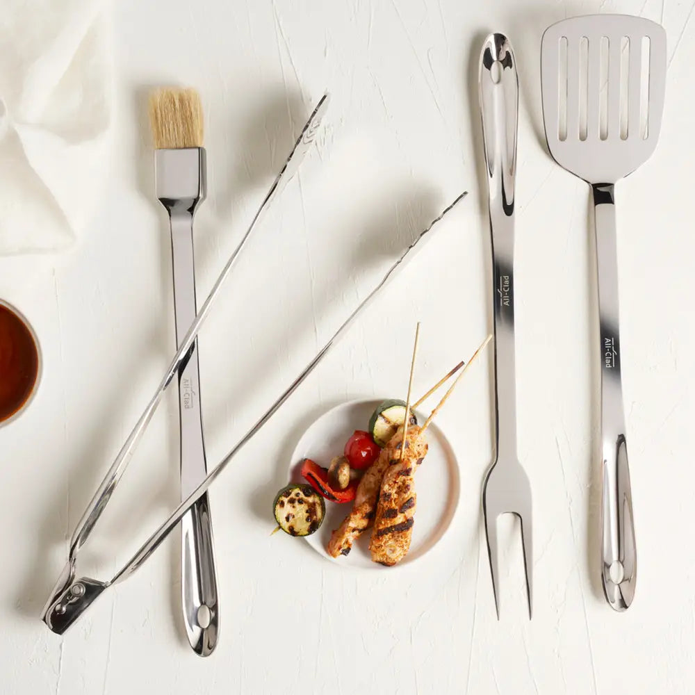 All Clad Stainless Steel 4 piece BBQ Tool Set with box T147