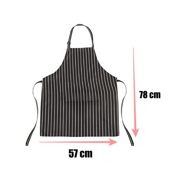 Black Stripe Apron Unisex