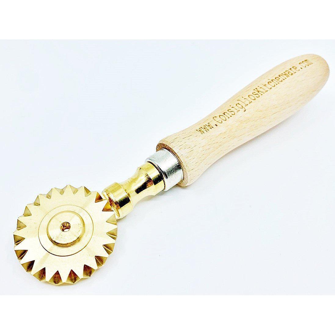 Brass Fluted Pastry and Pasta Wheel