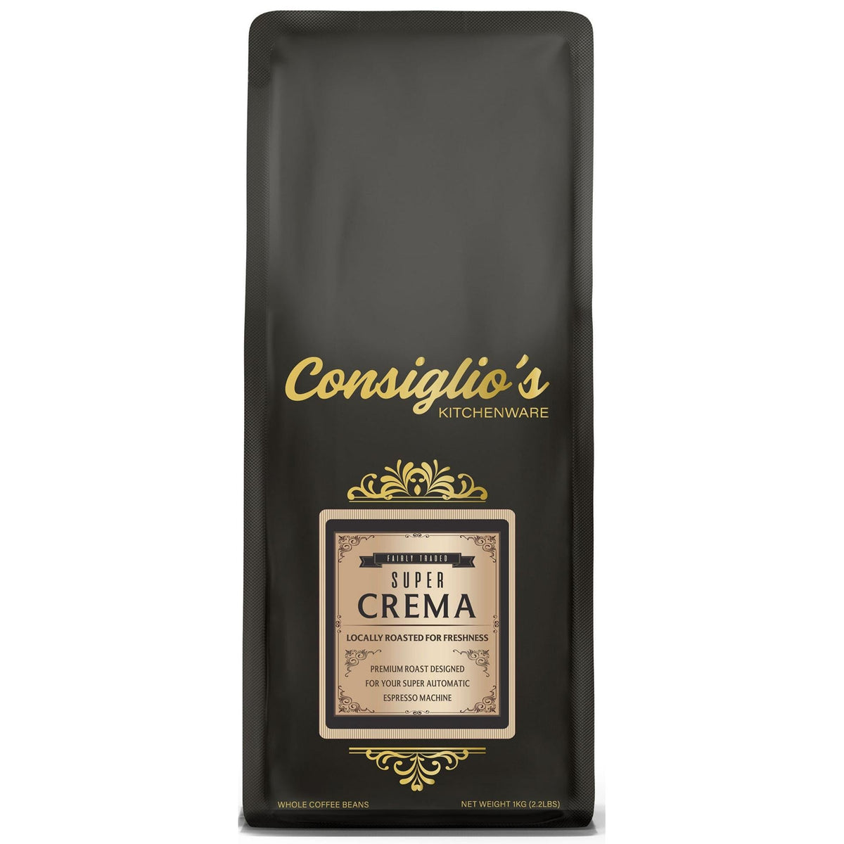 Consiglio's Super Crema Premium Fresh Roast Espresso Beans 2.2lbs - Roasted in Canada