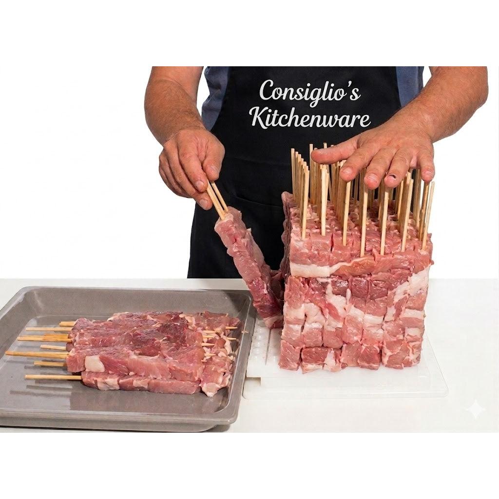 Crazy Souvle Premium Heavy Duty Souvlaki Kebab Maker - Makes 49 Skewers 150 grams per piece - 00037 - Made in Greece