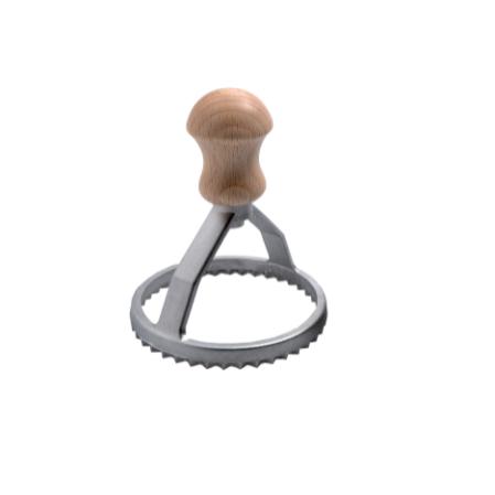 Eppicotispai Round Ravioli Stamp 80mm - Made in Italy from Aluminum and Wood
