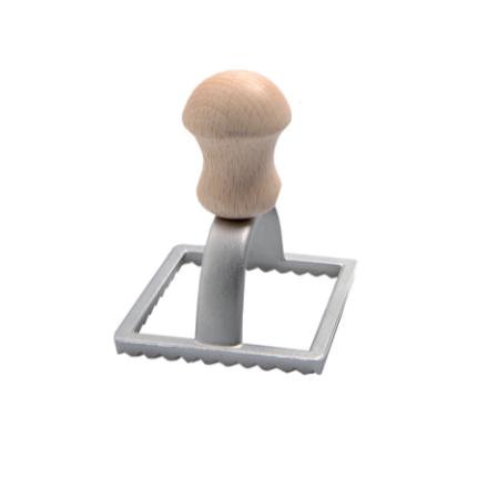 Eppicotispai Square Ravioli Stamp 70mm - Made in Italy from Aluminum and Wood