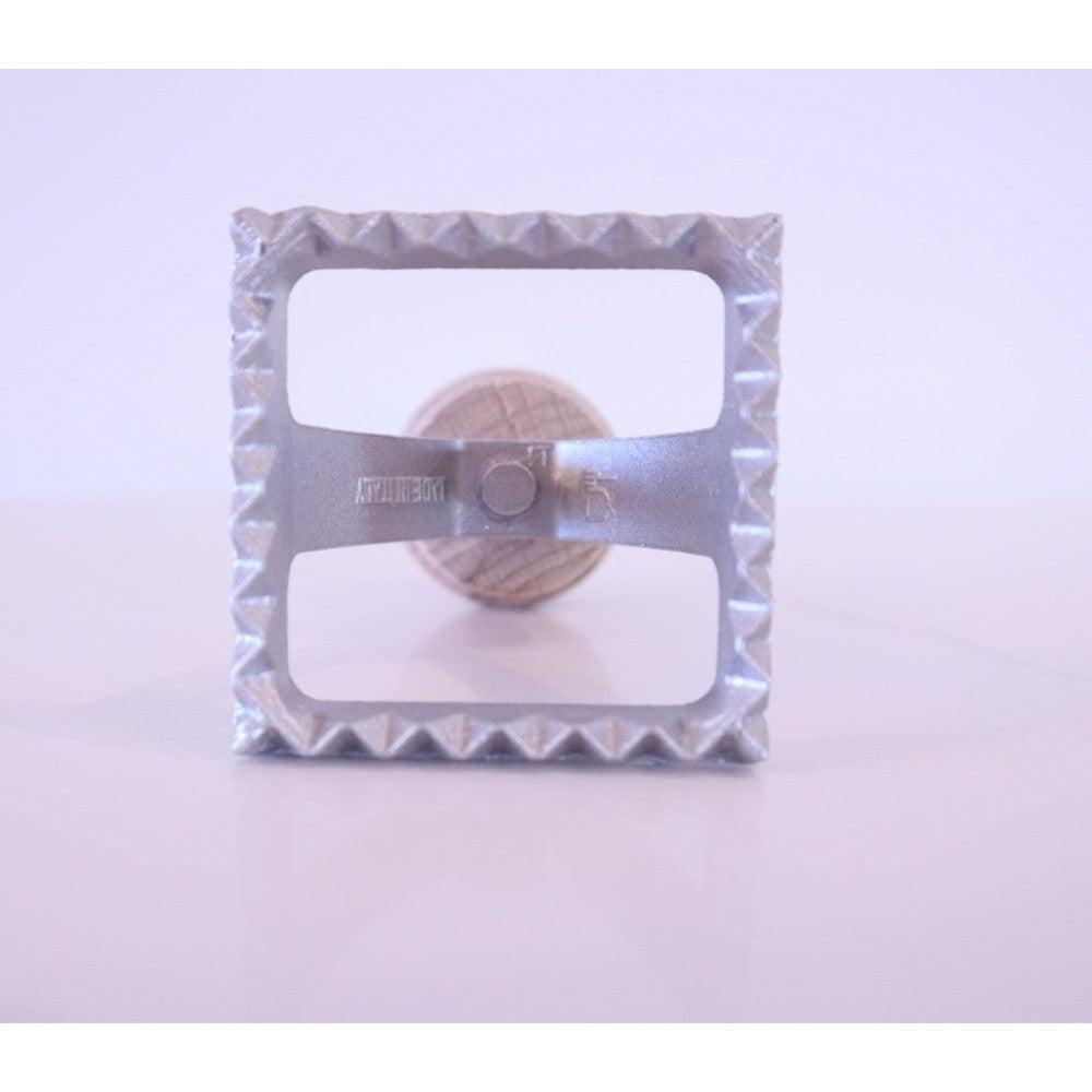 Eppicotispai Square Ravioli Stamp 40mm - Made in Italy from Aluminum and Wood