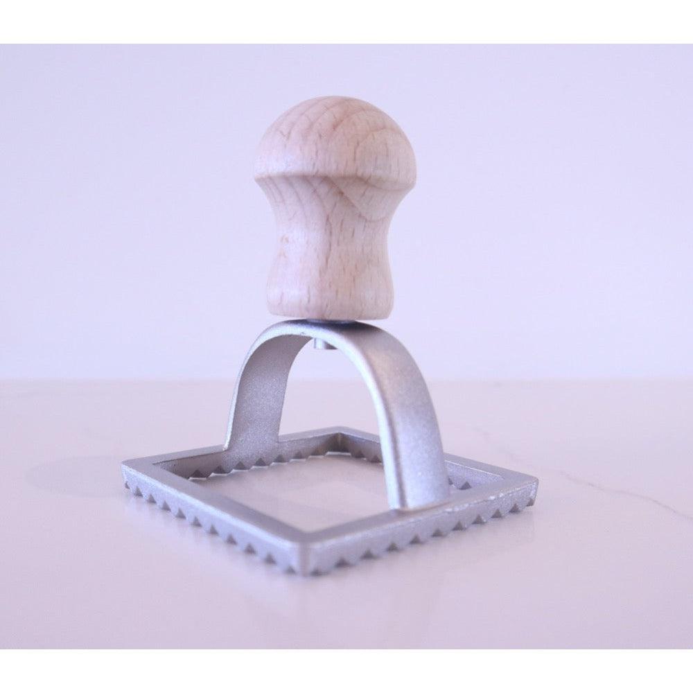 Eppicotispai Square Ravioli Stamp 70mm - Made in Italy from Aluminum and Wood