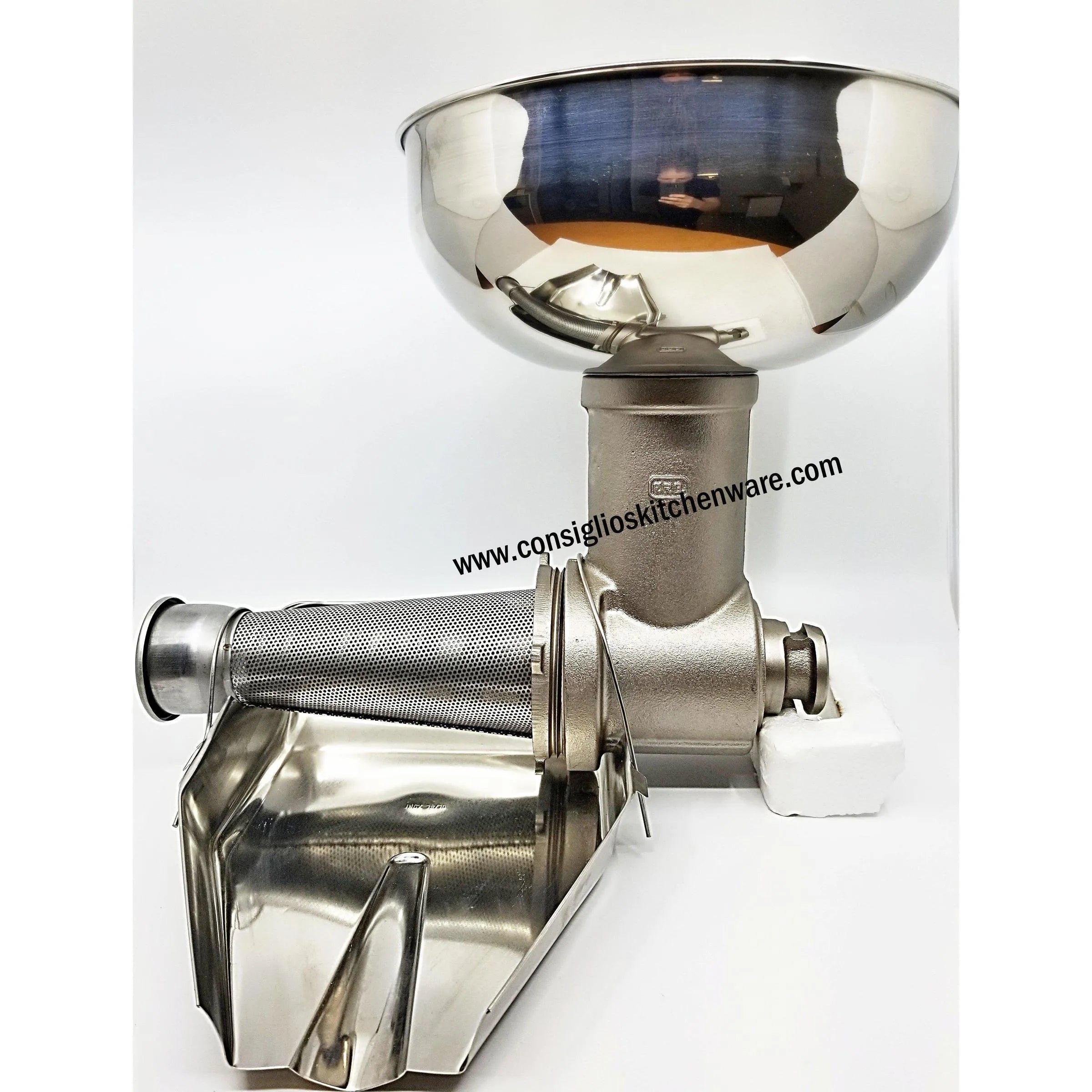 Fabio Leonardi MR10 1 1/4 HP SP5 Tomato Machine + #22 Meat Grinder Attachment Combo