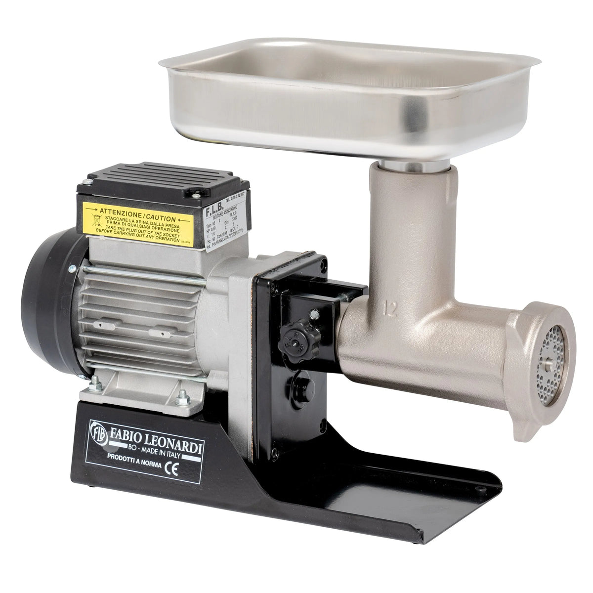 Fabio Leonardi MR0/TC12 .5HP Electric Meat Grinder - Made in Italy Professional Meat Grinder & Sausage Stuffer