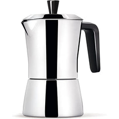 Giannini TUA - 6 cup Stainless Steel Stove Top Espresso Maker (Black Handle)