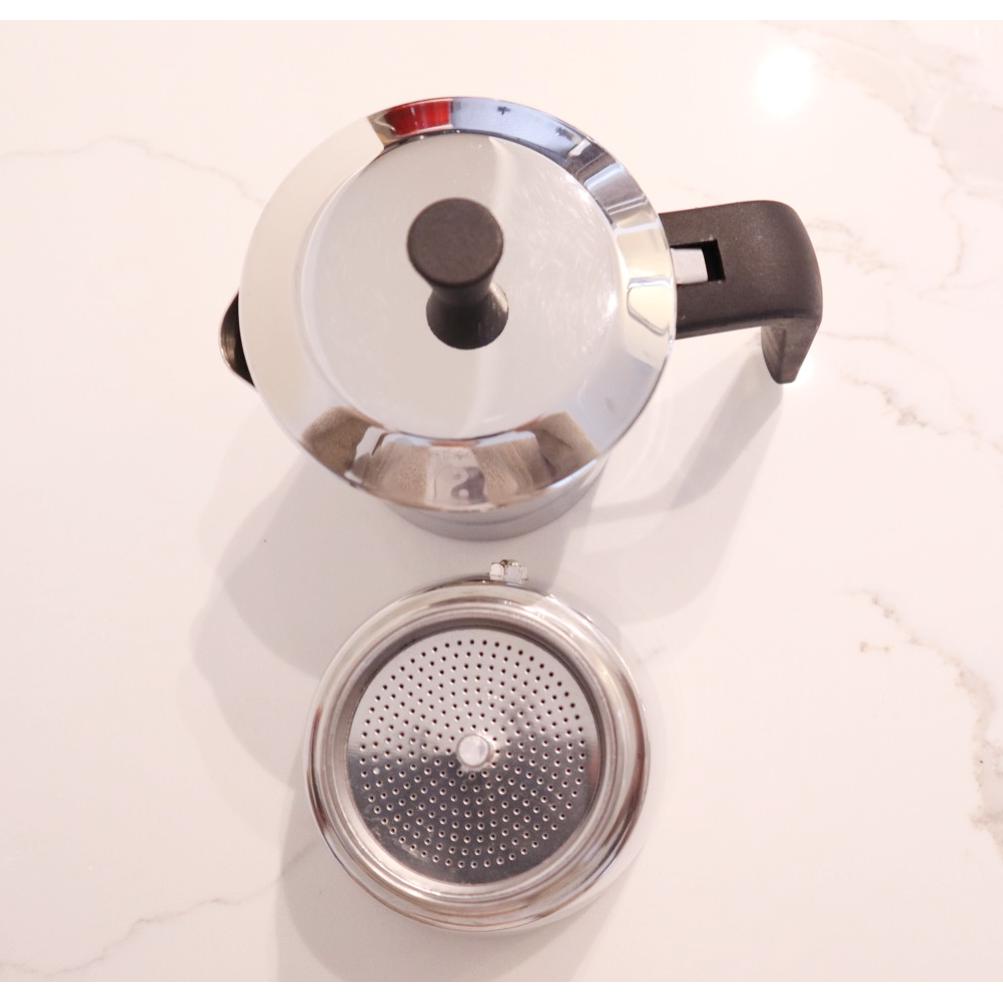 Giannini TUA - 6 cup Stainless Steel Stove Top Espresso Maker (Black Handle)