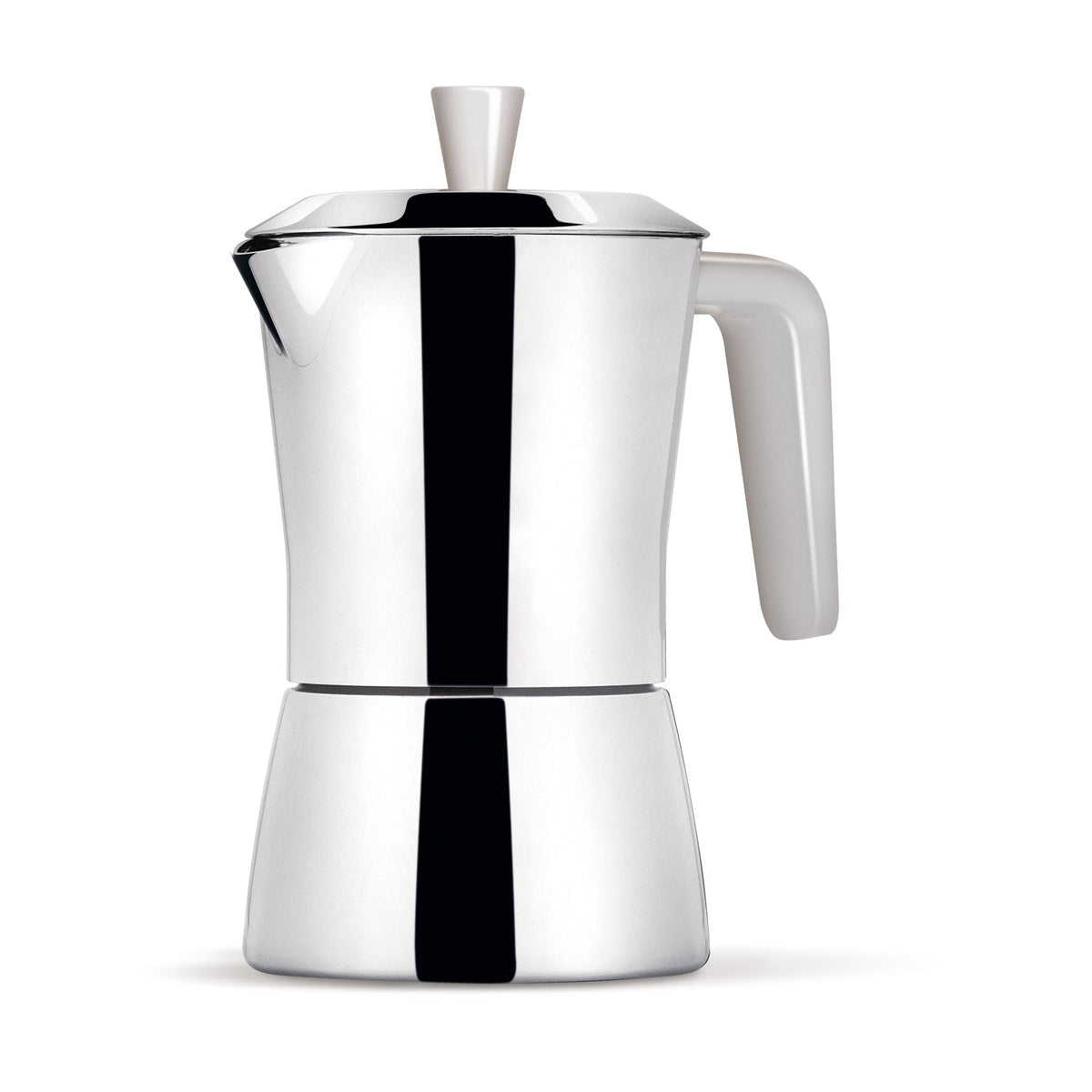Giannini TUA - 6 cup Stainless Steel Stove Top Espresso Maker (White Handle)