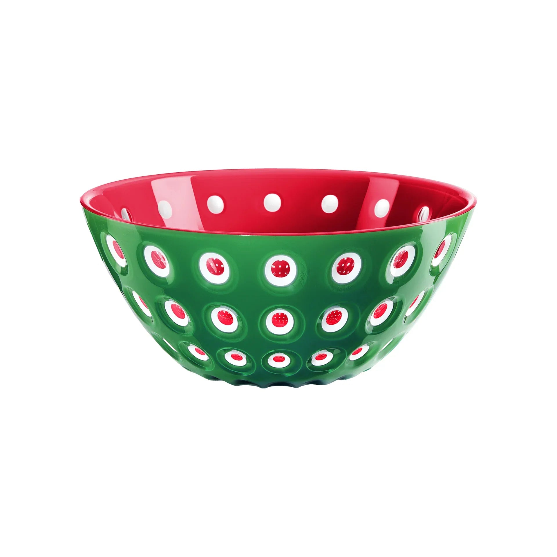 Guzzini Bowl Le Murrine Emerald Green and Red 25 cm - Made in Italy