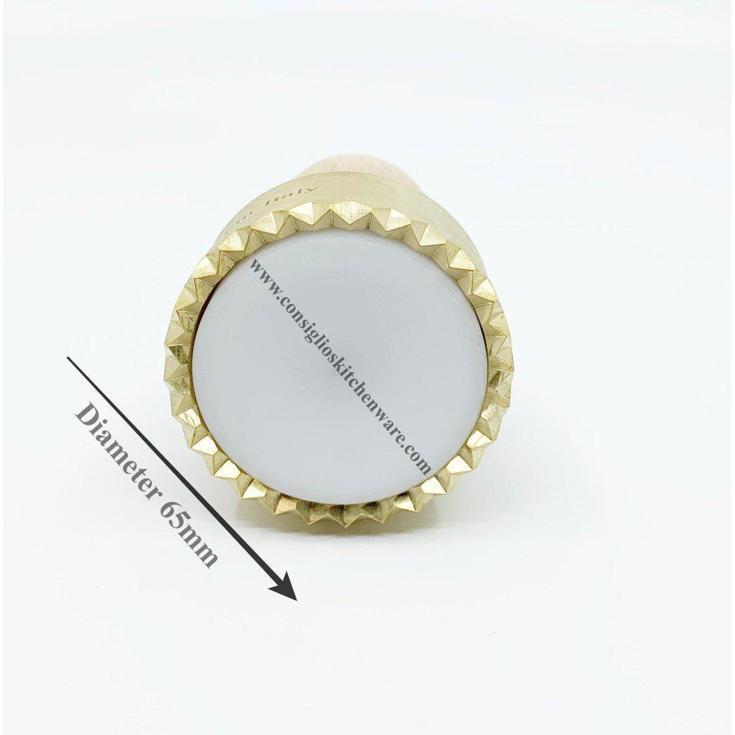 Brass Round 65 mm Ravioli Stamp - Made in Italy