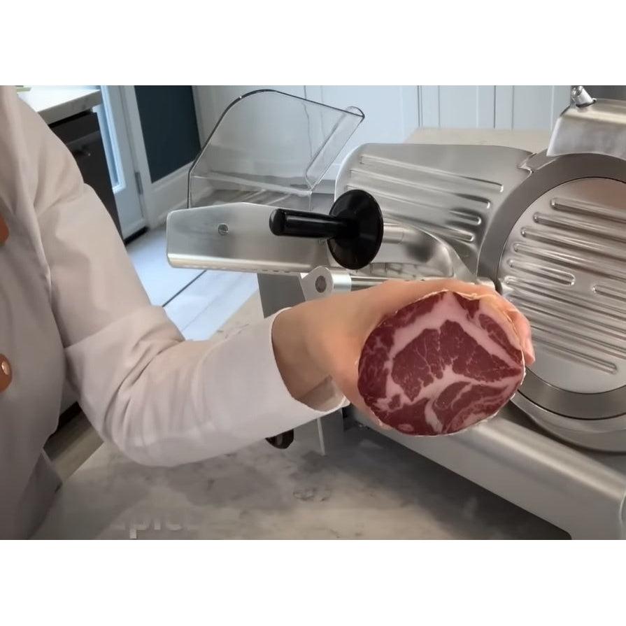 7" Blade Meat Slicer - .24HP / 195ES Belt Driven Italian Design Professional Semi Automatic Meat Slicer