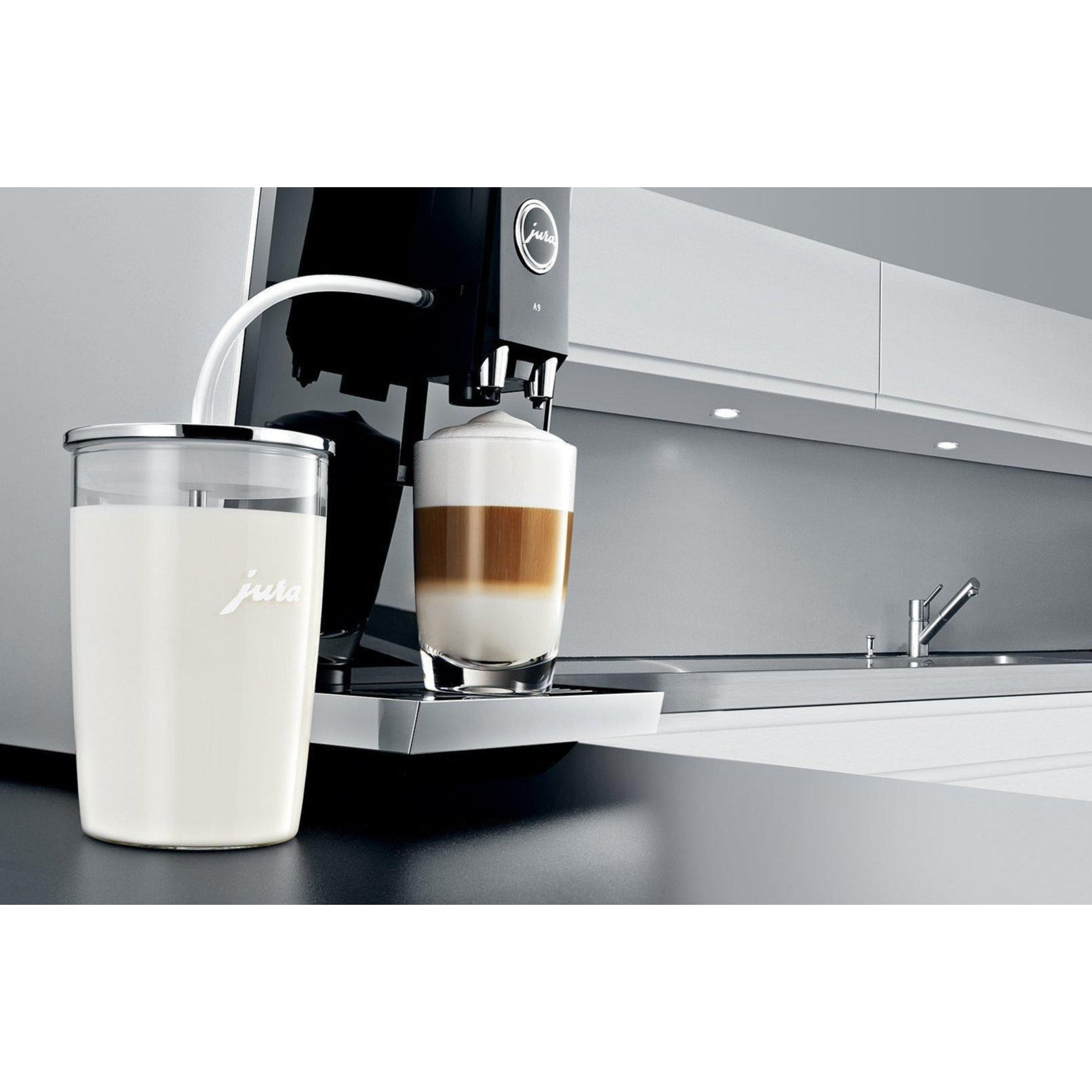 $351 Value - Jura Glass Milk Container, Glacette Black, HP3 Milk Pipe, Care Kit, Aroma Eccellente1KG Espresso Beans