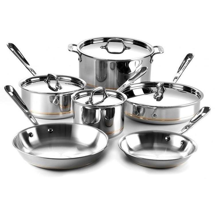 All-Clad 600822 Copper Core 10 Piece Stainless Steel Cookware Set