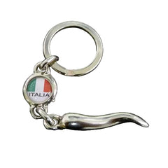 Cornicello Metal Italian Horn Charm Keychain