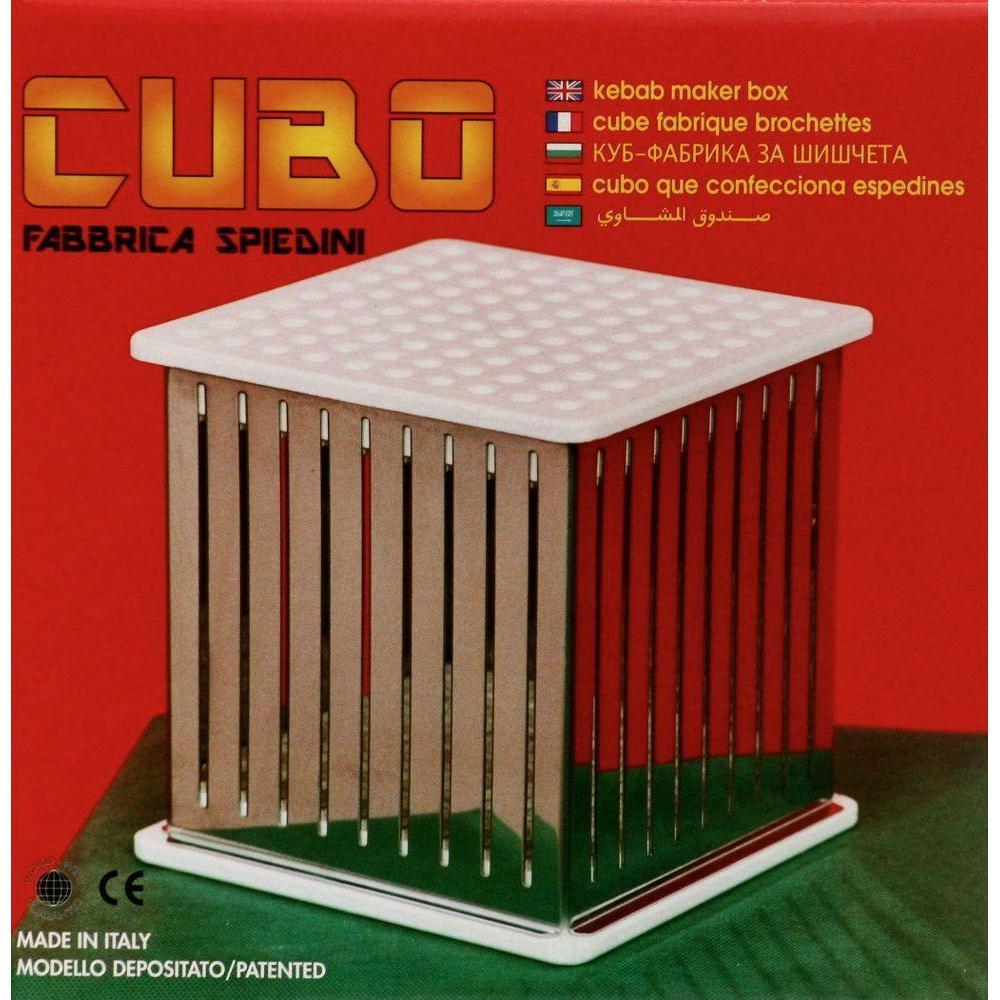 Cubo Complete Arrosticini / Speducci Maker Set with Knife & Skewers - Makes 100 Italian Arrosticini Lamb Skewers - Made in Italy