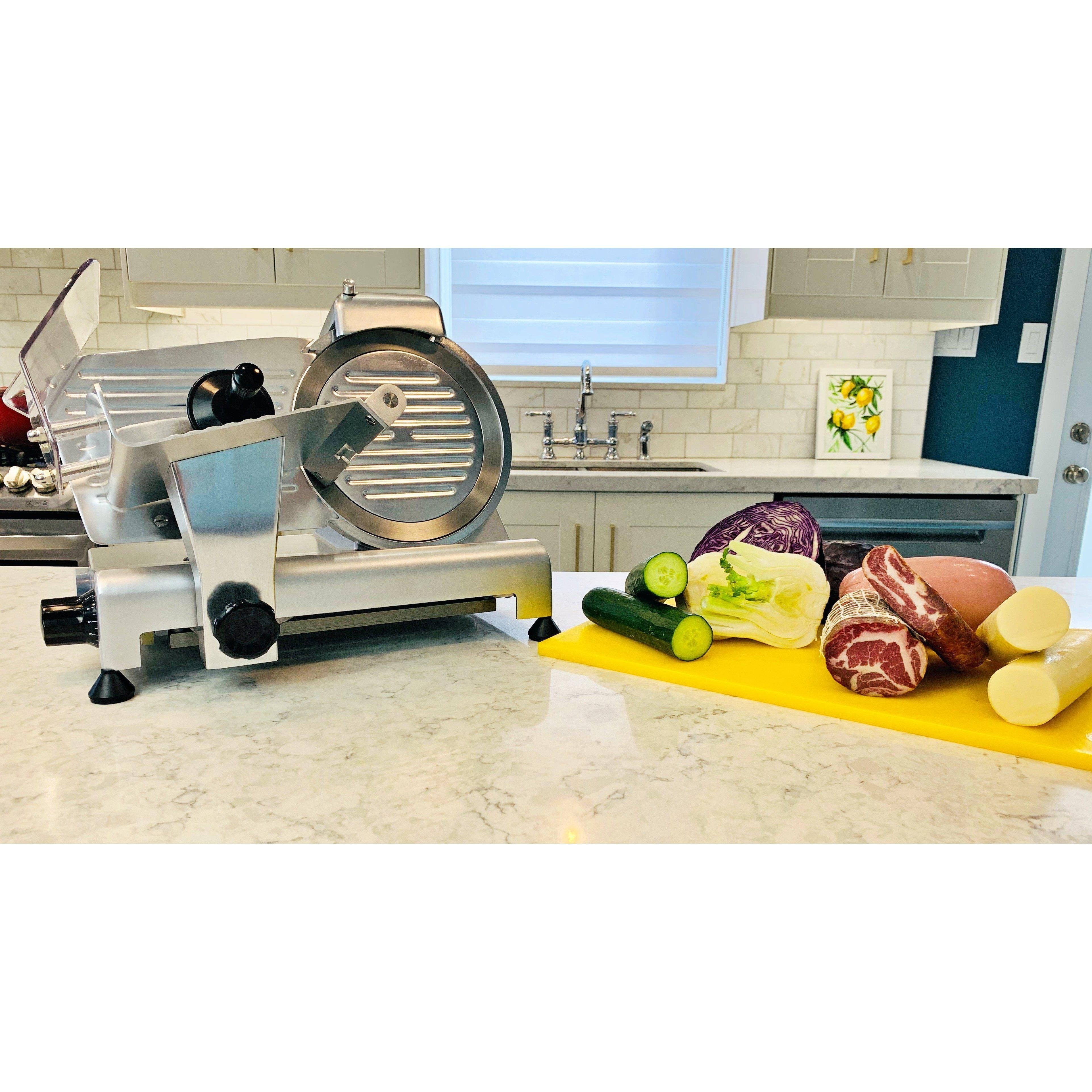7" Blade Meat Slicer - .24HP / 195ES Belt Driven Italian Design Professional Semi Automatic Meat Slicer