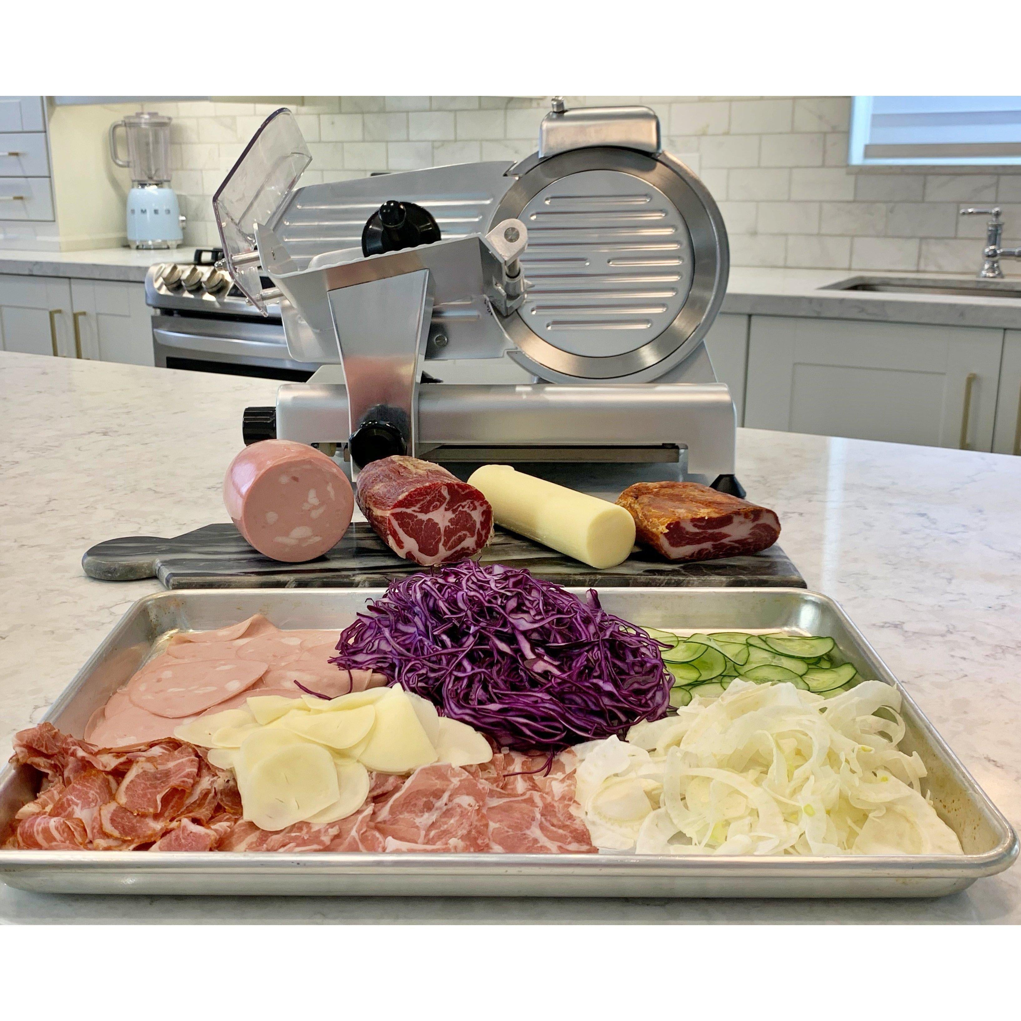 7" Blade Meat Slicer - .24HP / 195ES Belt Driven Italian Design Professional Semi Automatic Meat Slicer