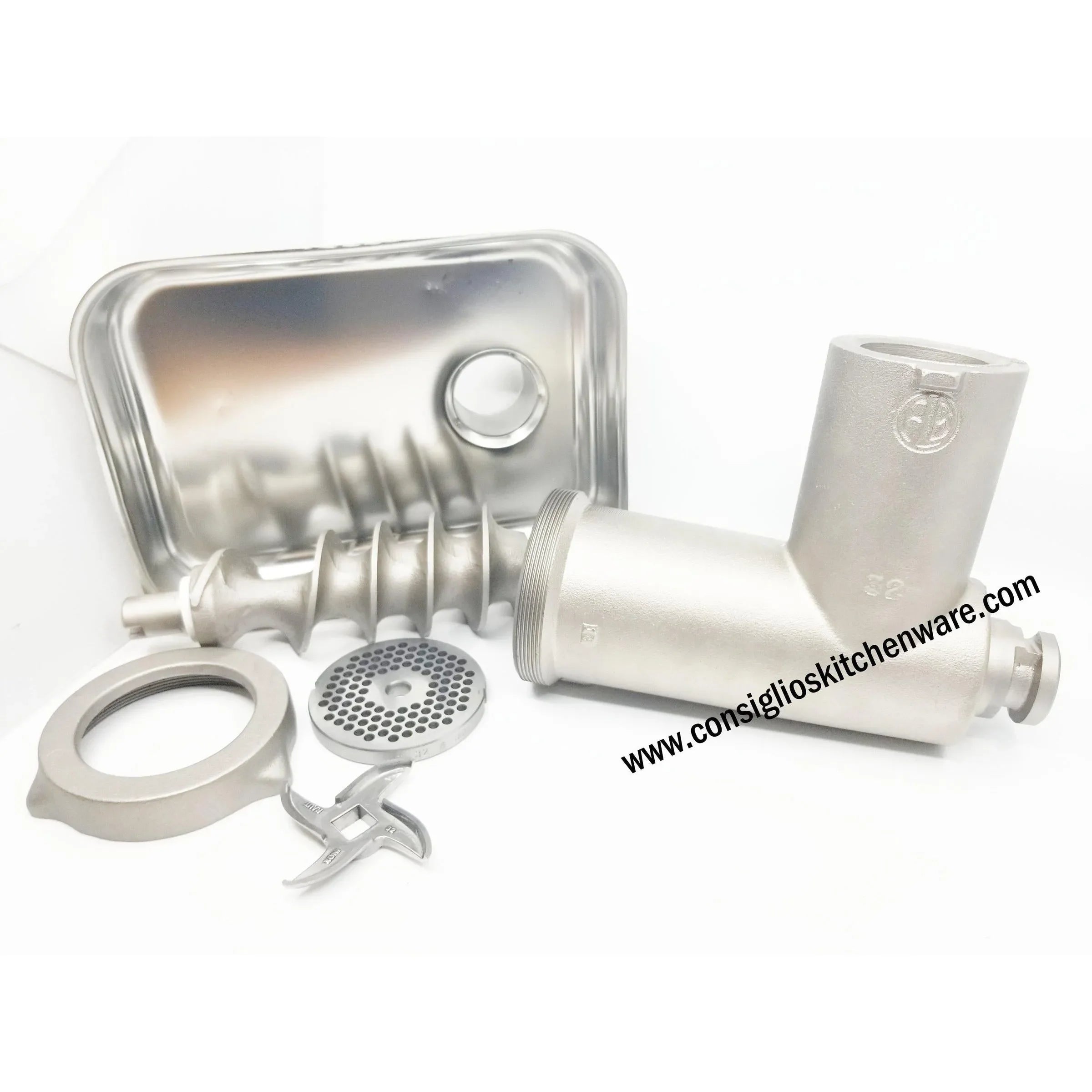 Fabio Leonardi MR10 1 1/4 HP SP5 Tomato Machine + #22 Meat Grinder Attachment Combo