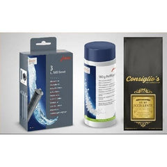 $150+ Value - Jura Milk System Cleaner Tablets 180gr /Jura Claris Smart Filter Box of 3 / Consiglio's Aroma Eccellente Beans 1 KG