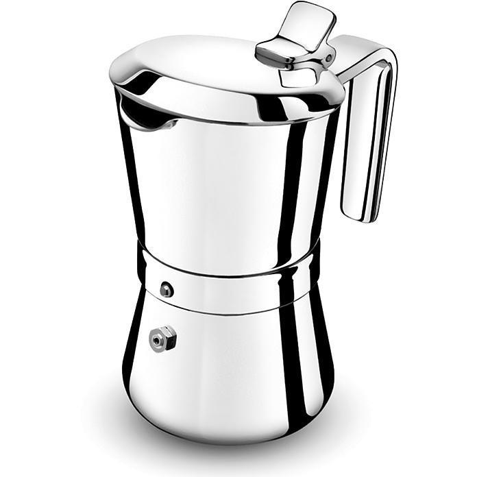 Giannina 6 Cup Made in Italy Stainless Steel Stovetop Espresso Maker New Restyled Version Model - 3006010