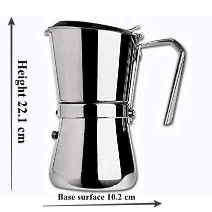 Giannina 9 Cup Made in Italy Stainless Steel Stovetop Espresso Maker Model - 104
