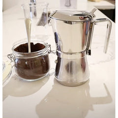 Giannina 3 Cup Made in Italy Stainless Steel Stovetop Espresso Maker New Restyled Version Model - 3003010