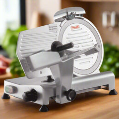 7" Blade Meat Slicer - .24HP / 195ES Belt Driven Italian Design Professional Semi Automatic Meat Slicer