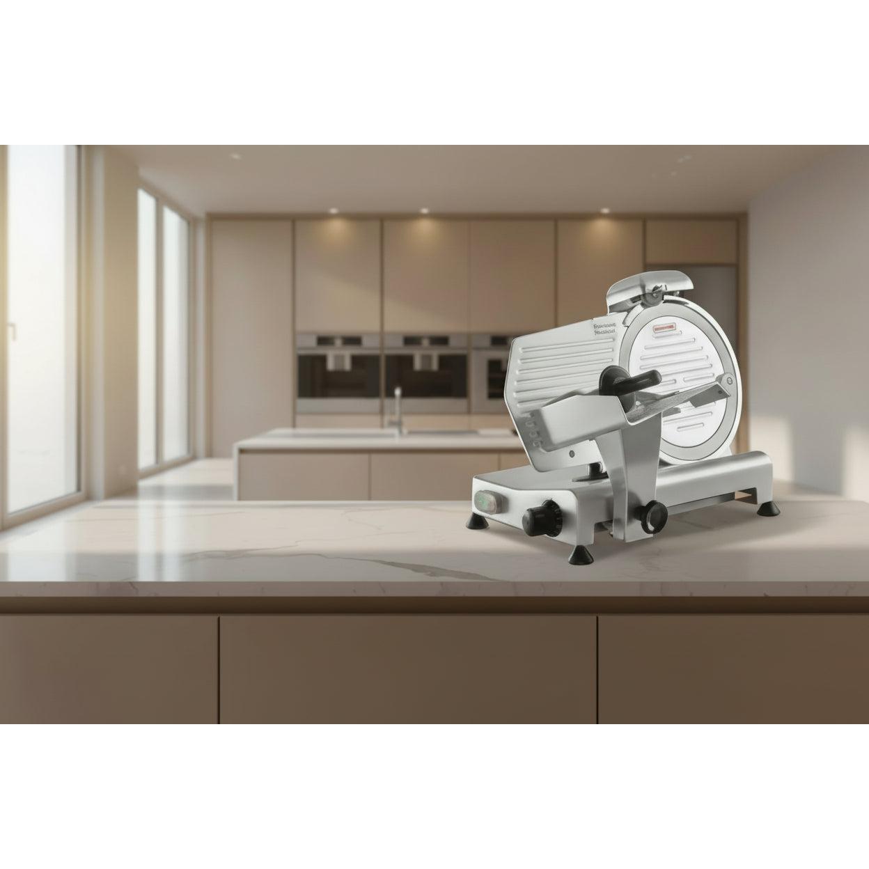 10" Blade Meat Slicer - .42 HP / 250ES Belt Driven Italian Design Professional Semi Automatic Meat Slicer