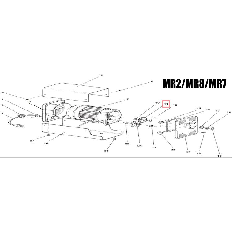 Fabio Leonardi Cast Iron Drive Gear For MR0/MR2/MR7/MR8/MR9 - 0.3HP/0.5HP/1HP