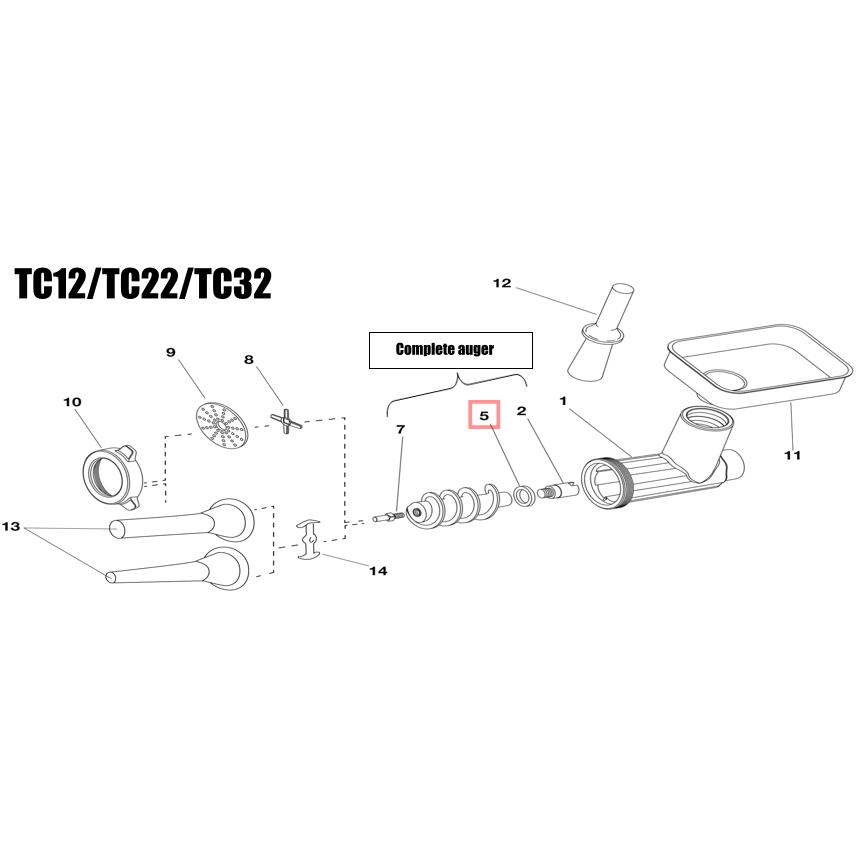 Fabio Leonardi Replacement Trust Nylon for TC12/TC22/TC32 Meat Grinder Attachment